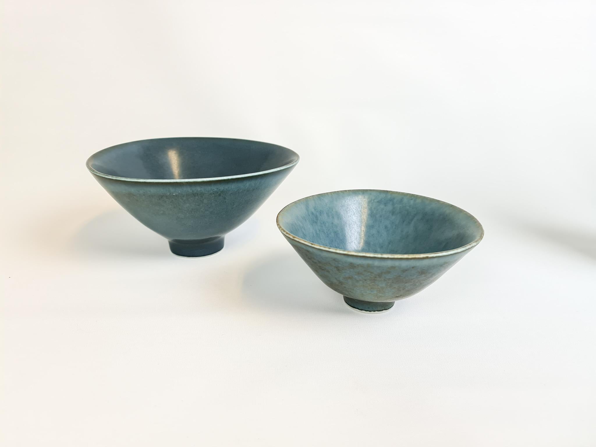 Mid-Century Modern Midcentury Pair of Ceramic Bowls Rörstrand Carl Harry Stålhane, Sweden, 1950s For Sale