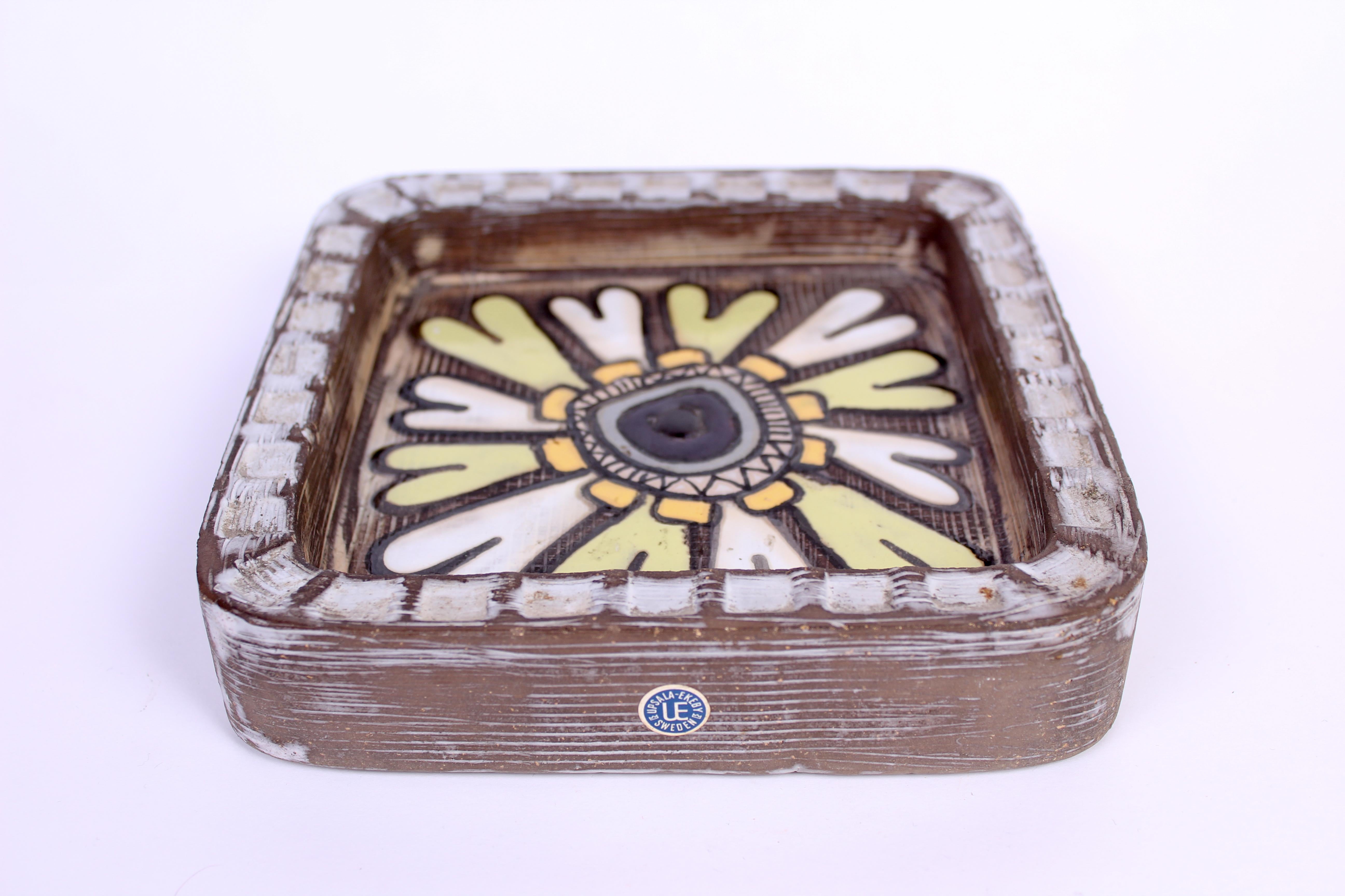 Midcentury Pair of Ceramic Trays by Mari Simmulson for Upsala Ekeby For Sale 3