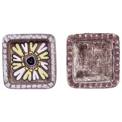 Midcentury Pair of Ceramic Trays by Mari Simmulson for Upsala Ekeby