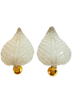 Coppia di lampade a foglia trasparenti "Rugiodoso" del Medioevo attribuite a Barovier&Toso