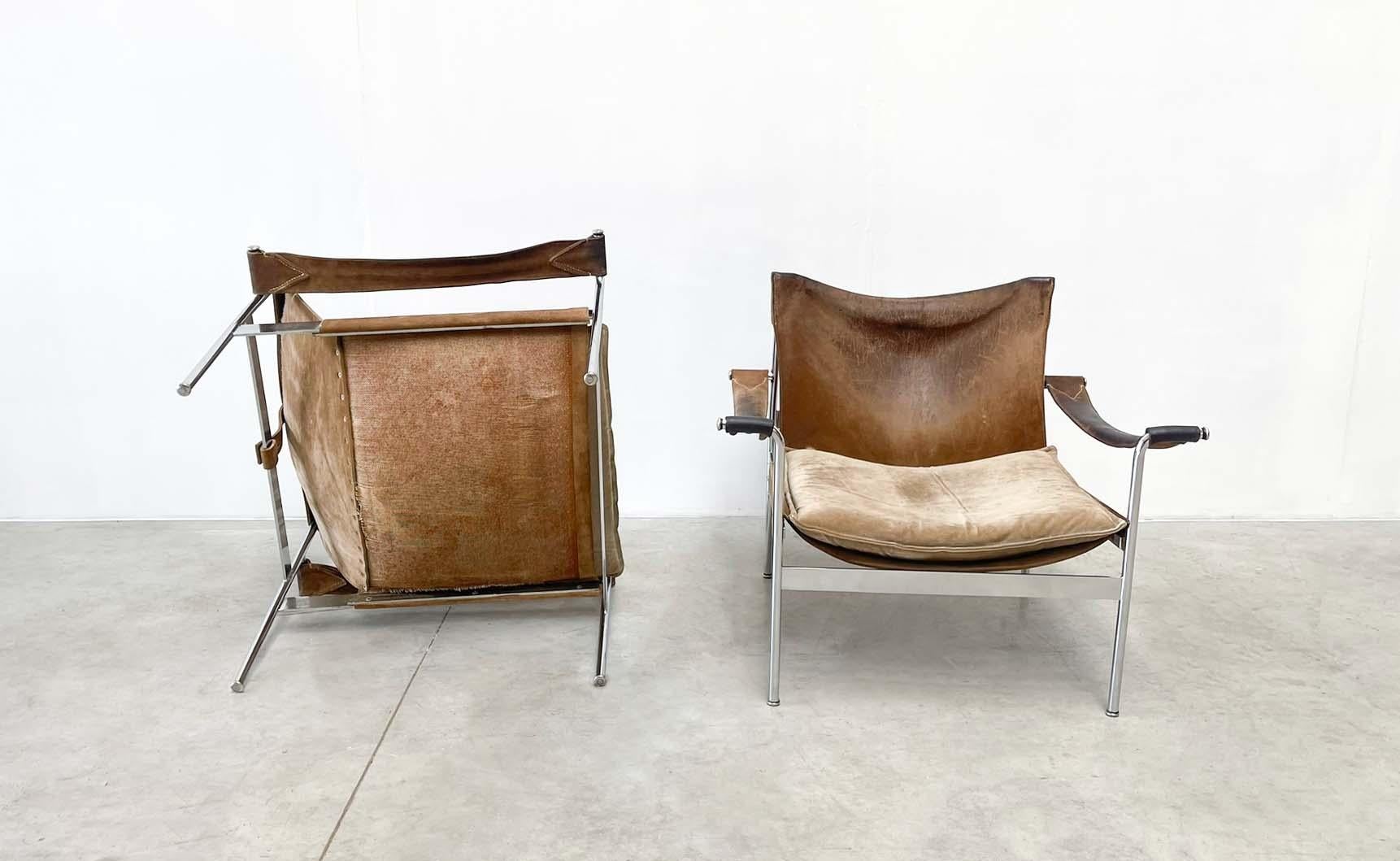 Fabric Mid-Century Pair of D99 Lounge Chairs Tecta Hans Konecke