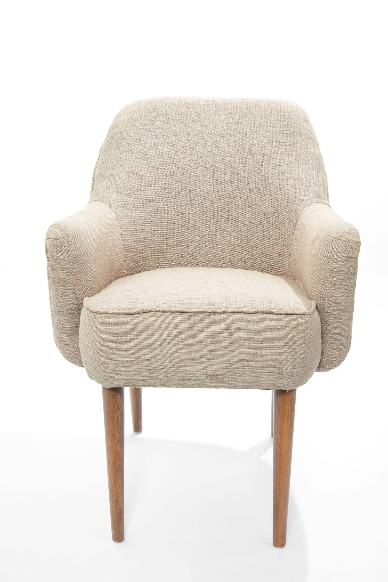 Mid-20th century pair of modern Danish petite upholstered armchairs



Dimensions: 34.5 in. H from top of chair to floor; 23 in. deep from front of chair to back of chair; 24 in. W from arm to arm.
 Seat of chair is 17.5 in Wide x 17.5 in D and seat