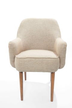 Midcentury Pair of Danish Petite Newly Upholstered Armchairs