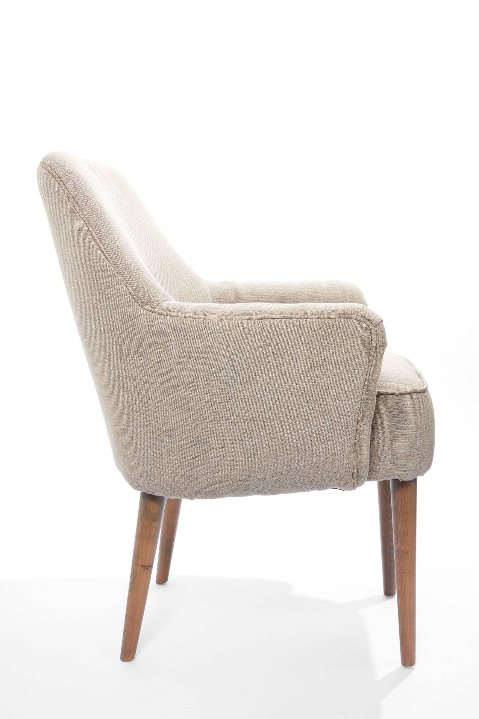 20th Century Midcentury Pair of Danish Petite Newly Upholstered Armchairs 
