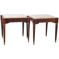 Midcentury Pair of Designer Ottomans