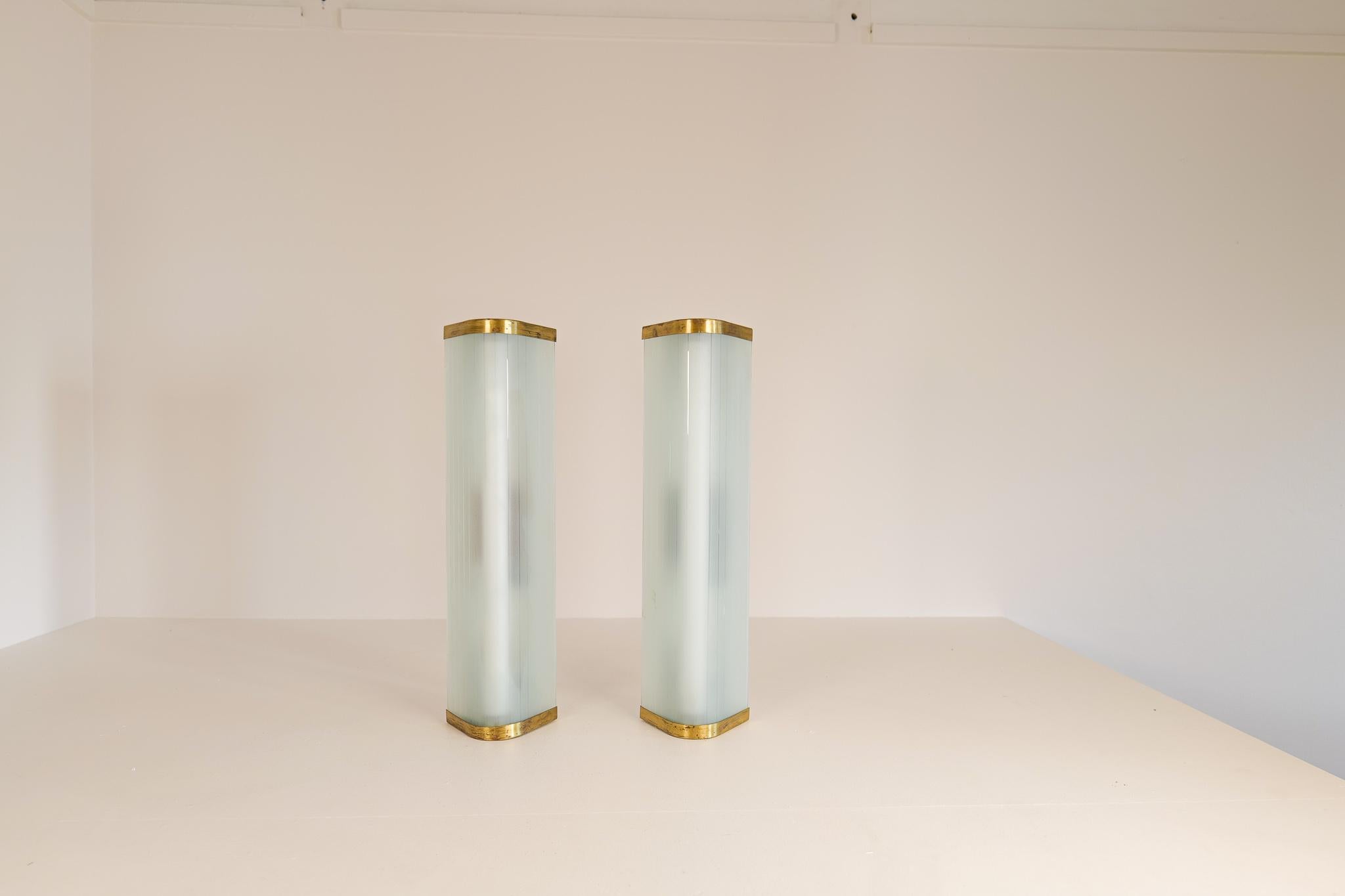 Mid-Century Modern Midcentury Pair of Extra-Large Modern Wall Lamps Attributed to Asea For Sale