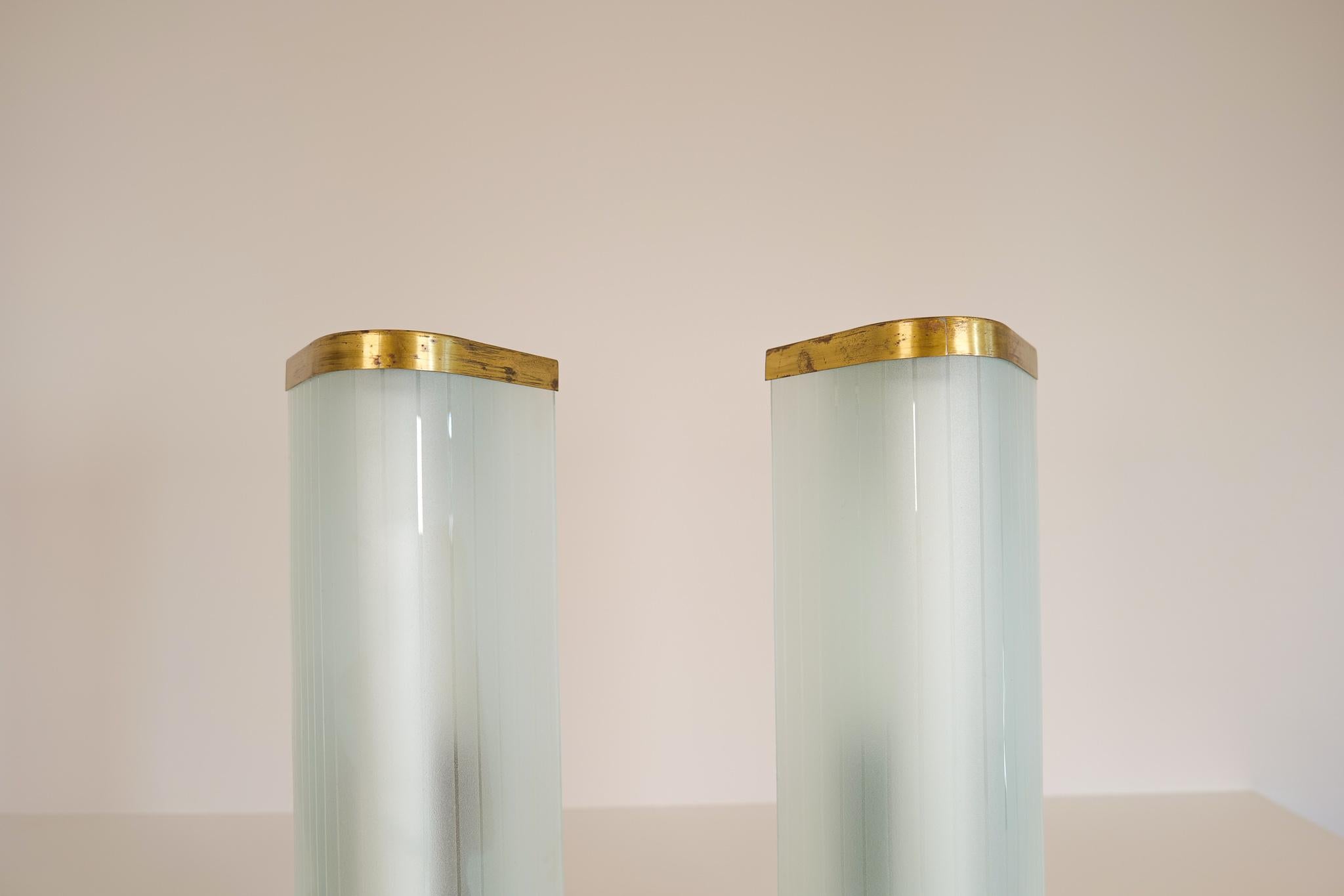 Brass Midcentury Pair of Extra-Large Modern Wall Lamps Attributed to Asea For Sale