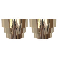 Coppia di applique in metallo dorato in stile Mid-Century di Estiluz, Barcellona, anni ’80