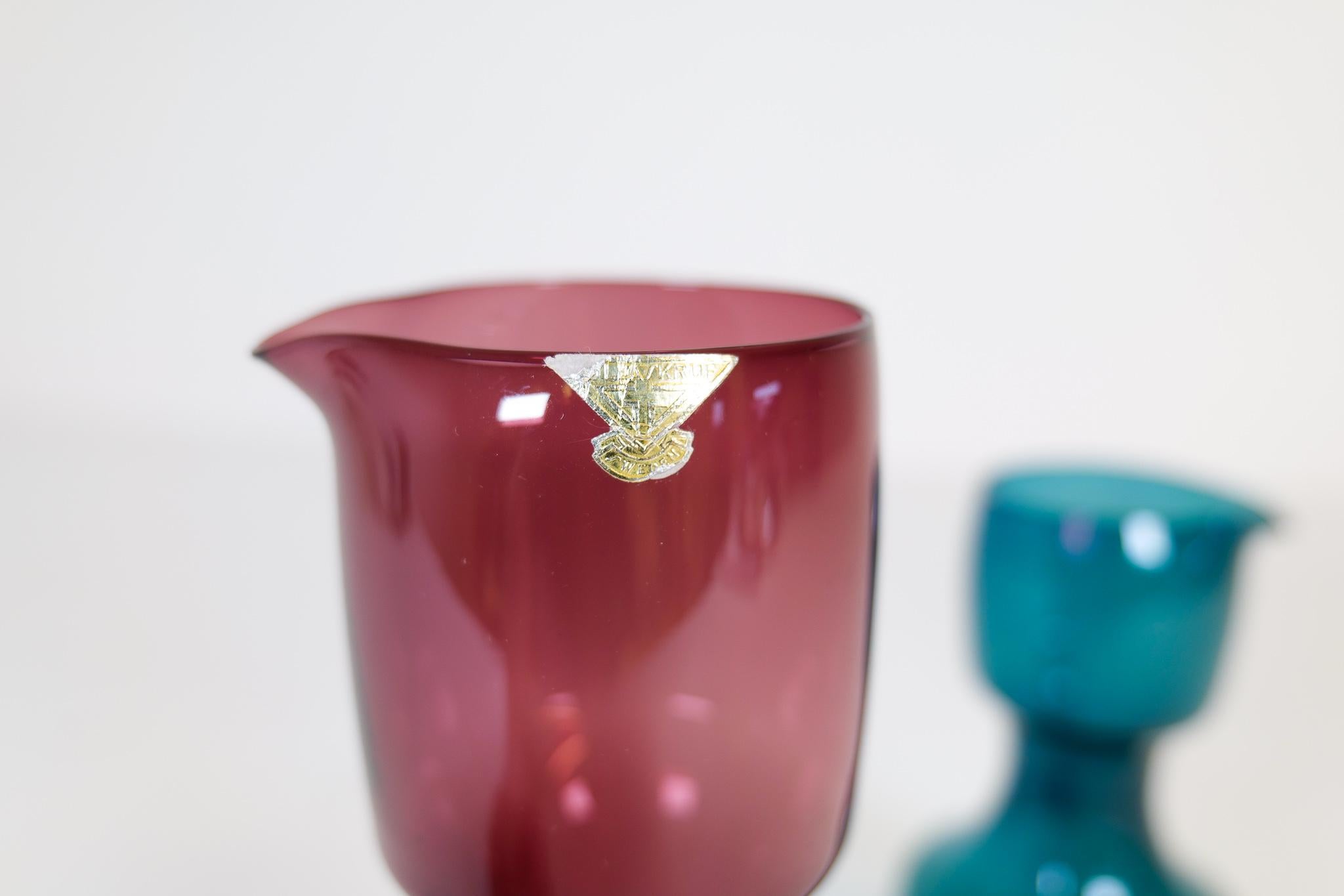 Midcentury Pair  of Gullaskruf Vases Designed by Kjell Blomberg Sweden 1950s For Sale 1
