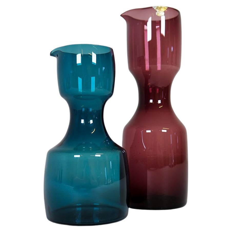 Midcentury Pair  of Gullaskruf Vases Designed by Kjell Blomberg Sweden 1950s