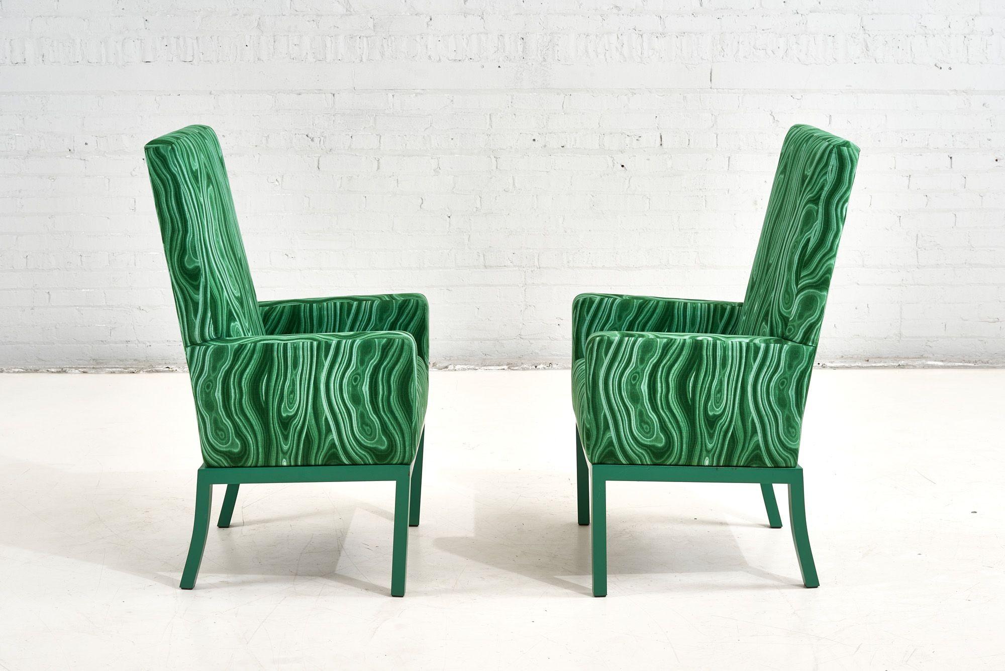Upholstery Midcentury Pair of High Back Lounge Chairs, 1960