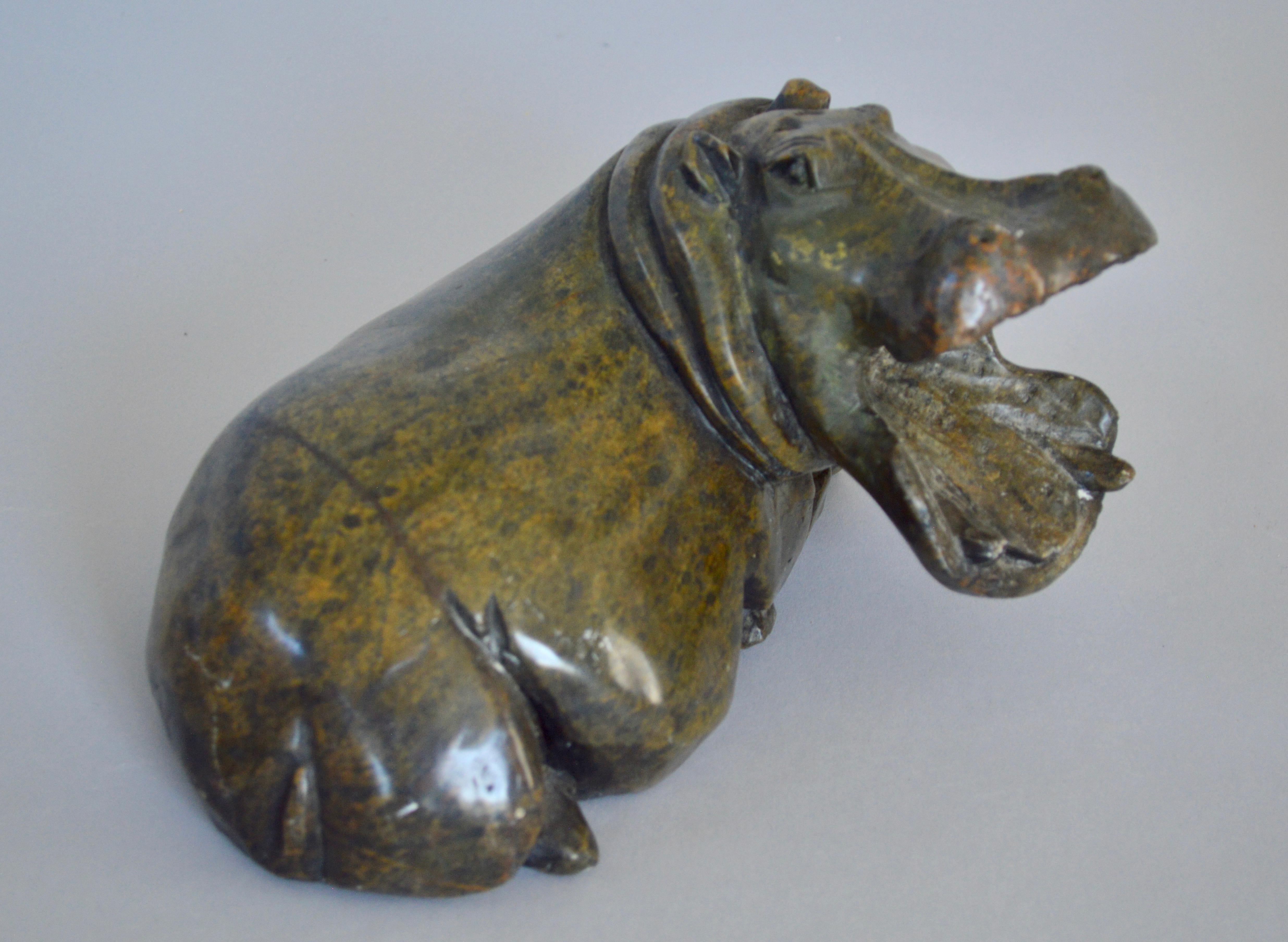 Scandinavian Midcentury Pair of Hippopotamus Sculptures