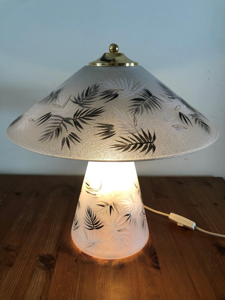Midcentury Pair of Italian Grey Murano Table Lamps, 1980s For Sale 8