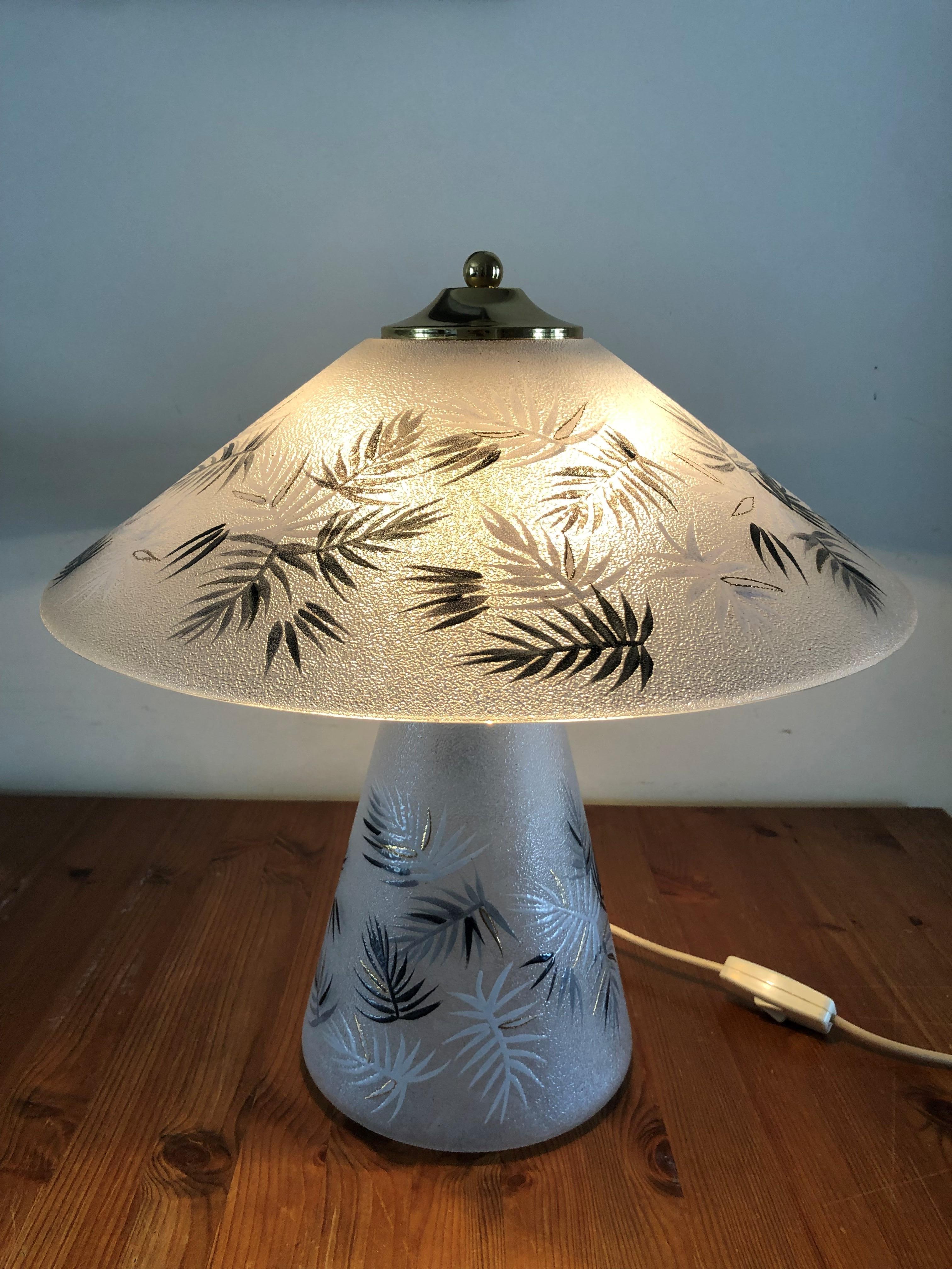 Midcentury Pair of Italian Grey Murano Table Lamps, 1980s 2