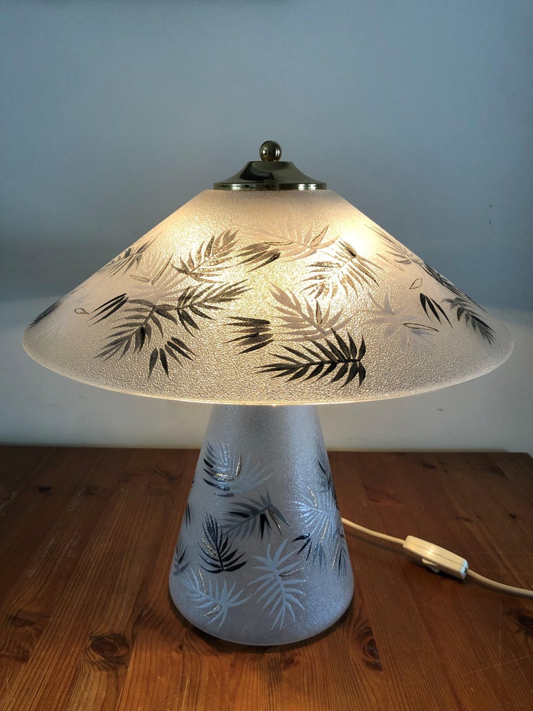 Midcentury Pair of Italian Grey Murano Table Lamps, 1980s For Sale 2