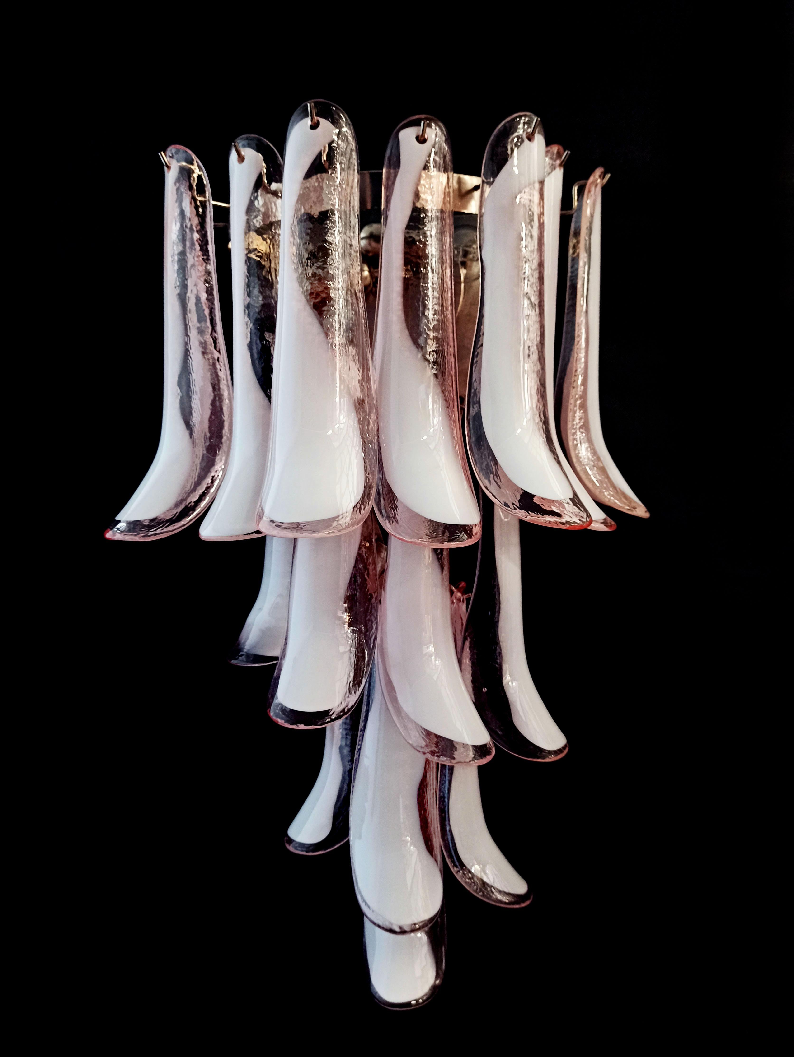 Paar italienische rosa Wandleuchter aus der Mitte des Jahrhunderts, Murano, 1990er Jahre im Angebot 7