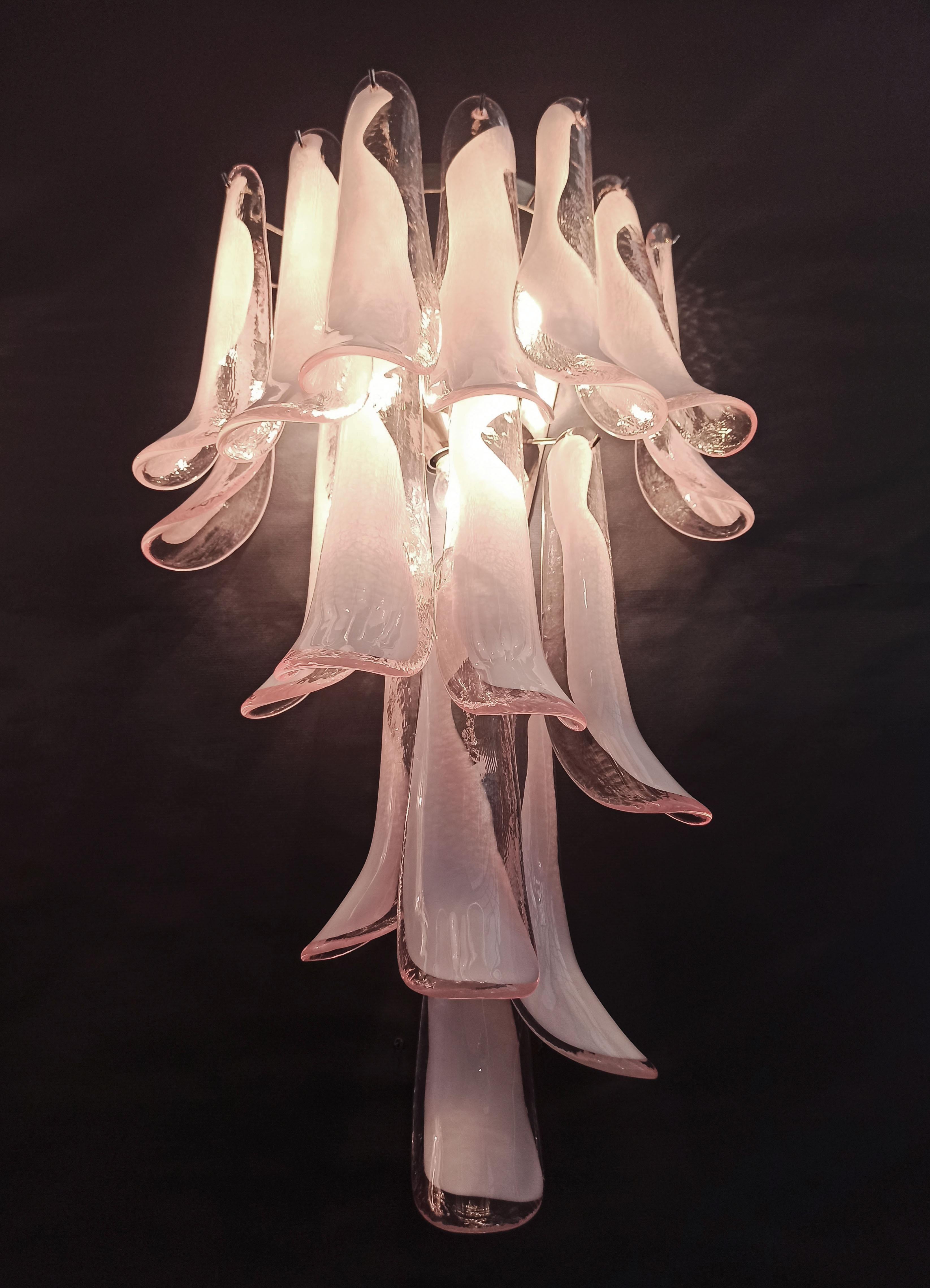  Midcentury Pair of Italian Pink Wall Sconces, Murano, 1990s In Good Condition For Sale In Budapest, HU