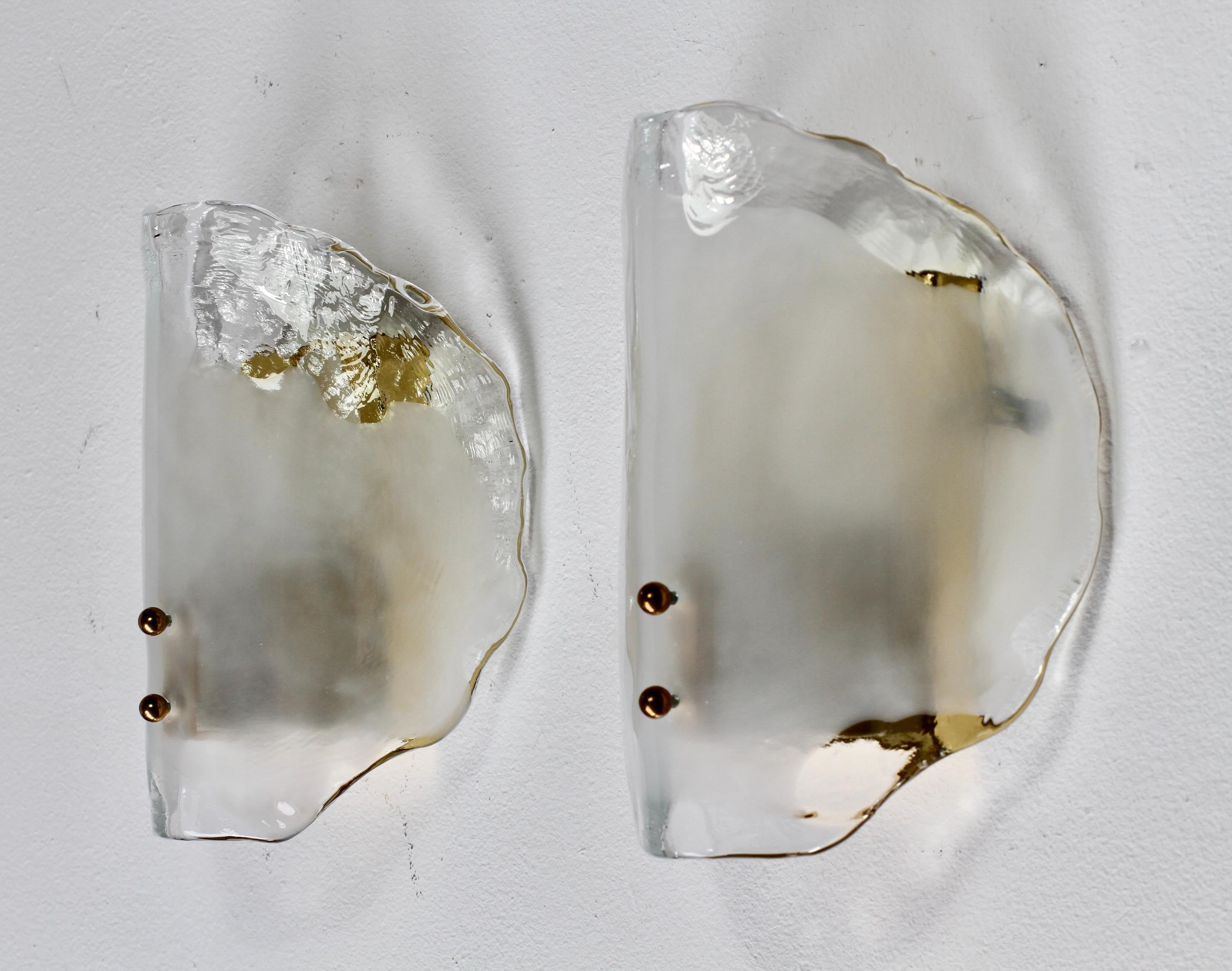 Midcentury Pair of Kalmar Mazzega Murano Glass Wall Lights or Sconces, 1970s For Sale 9