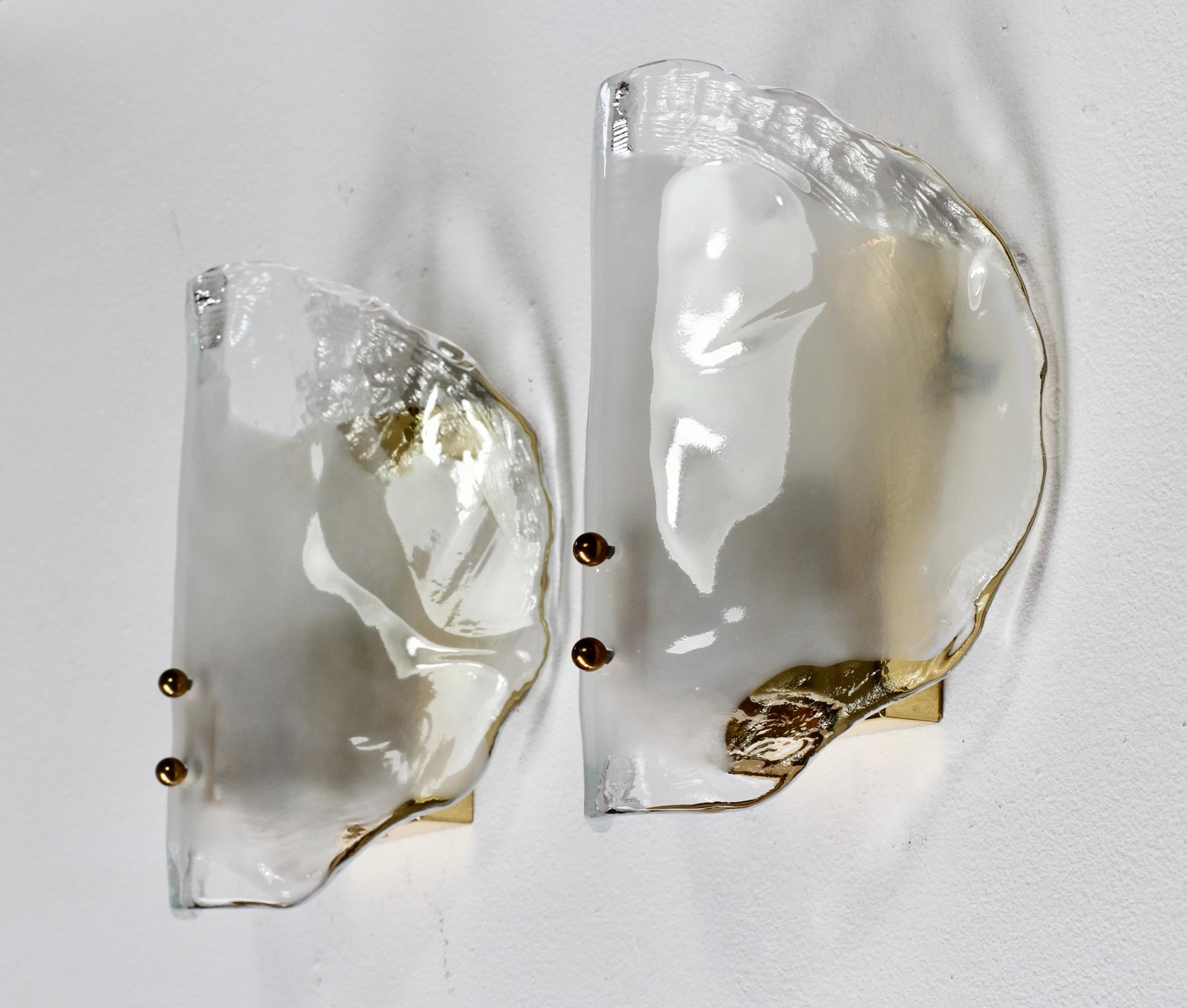Midcentury Pair of Kalmar Mazzega Murano Glass Wall Lights or Sconces, 1970s For Sale 11