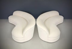 Midcentury Pair of Kidney Shaped Sofas in the Style of Weiman