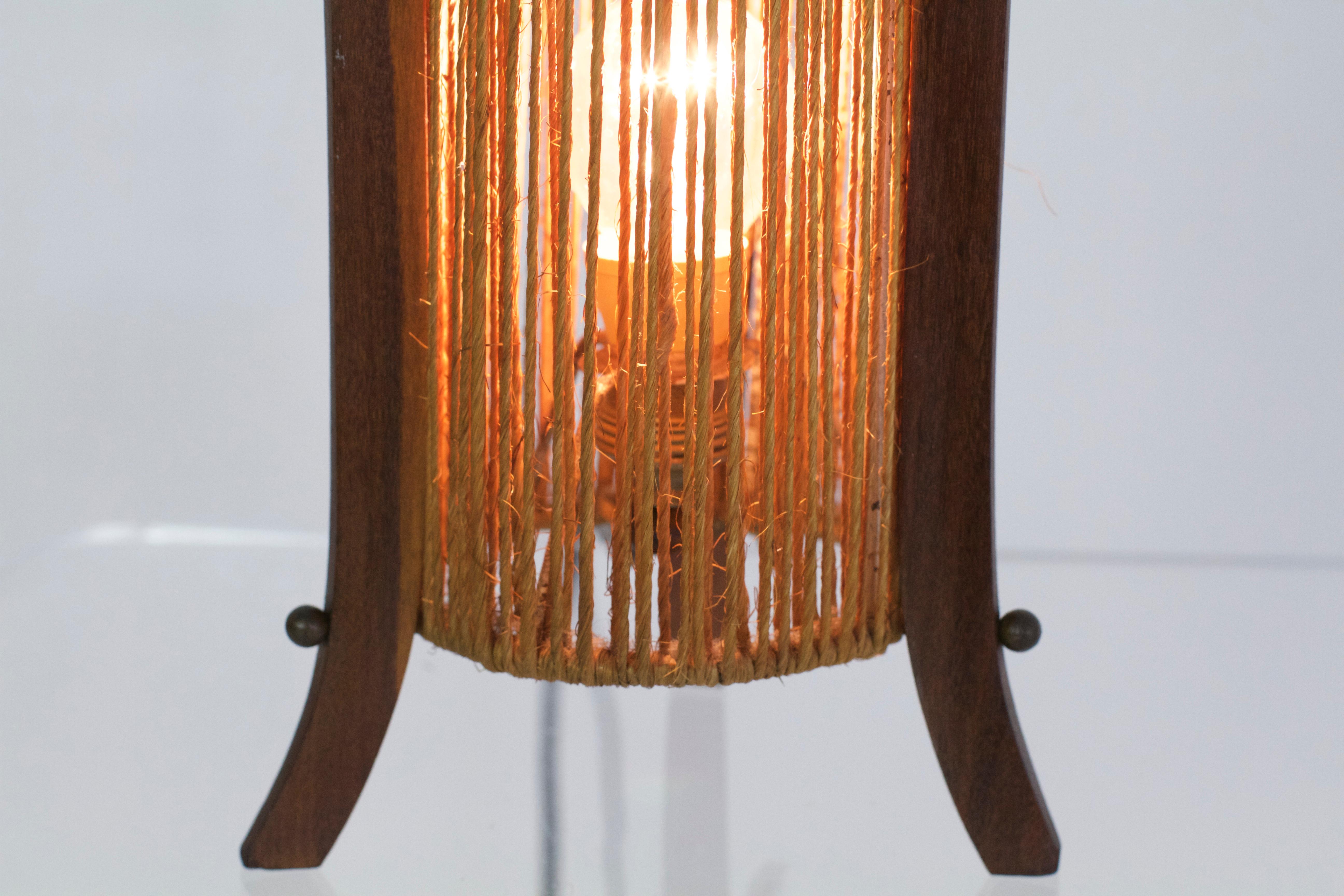 Midcentury Pair of Lamps in Teak Made in Italy In Good Condition In Albano Laziale, Rome/Lazio