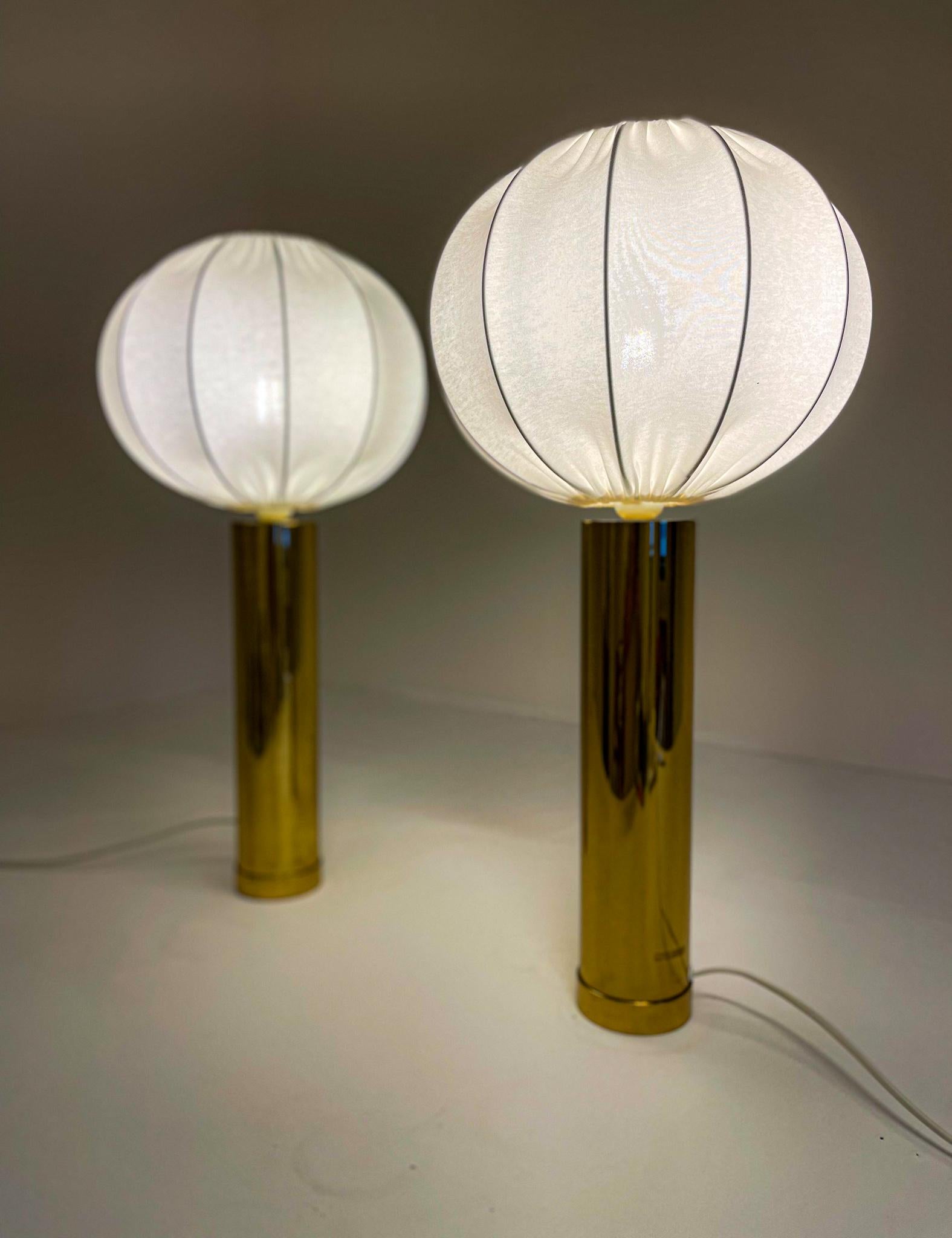 Midcentury Pair of Large Brass Bergboms B-010 Table Lamps, 1960s, Sweden 5