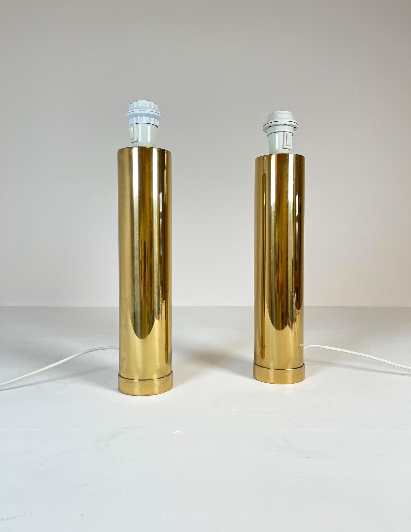 Midcentury Pair of Large Brass Bergboms B-010 Table Lamps, 1960s, Sweden 6