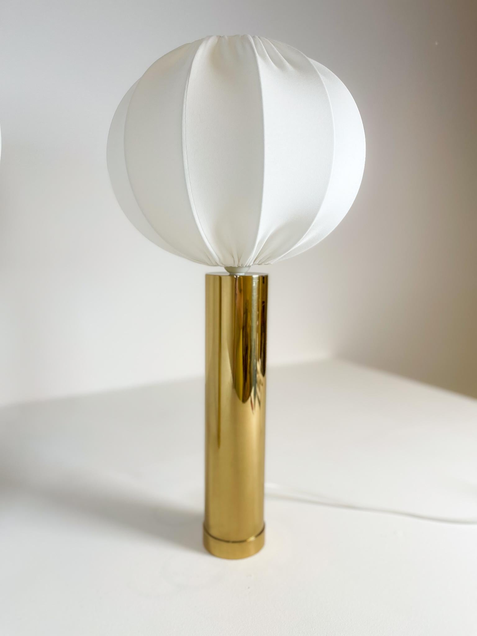 Mid-20th Century Midcentury Pair of Large Brass Bergboms B-010 Table Lamps, 1960s, Sweden