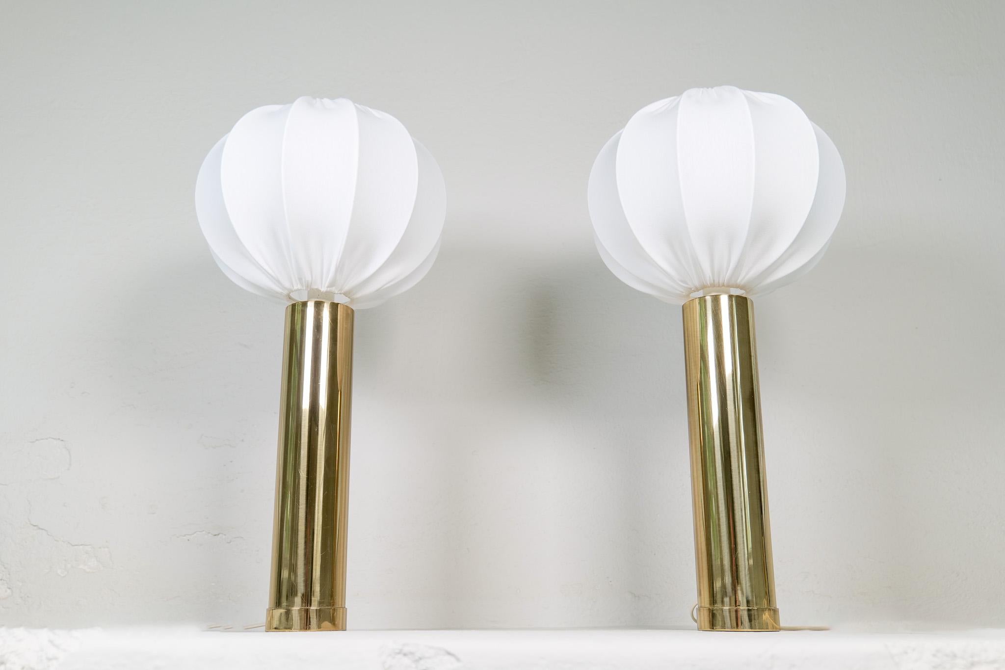 Mid-20th Century Midcentury Pair of Large Brass Bergboms B-010 Table Lamps, 1960s, Sweden For Sale