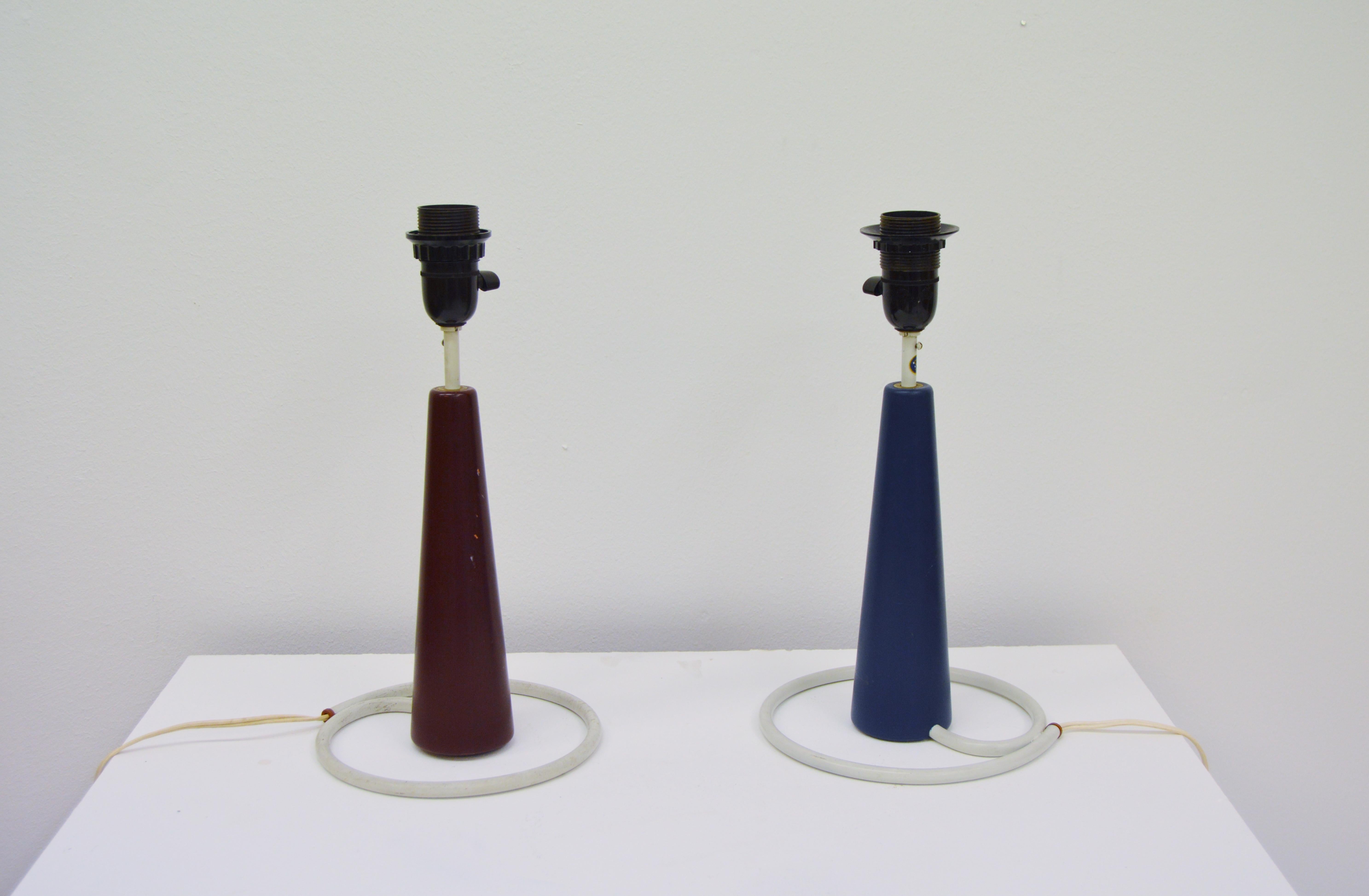 Midcentury Pair of Scandinavian Modern Bergbom Cone Shaped Table Lamps im Angebot 2