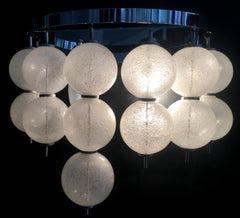 Pareja de apliques de mediados de siglo con bolas de cristal Pulegoso de Mazze, Murano, 1970