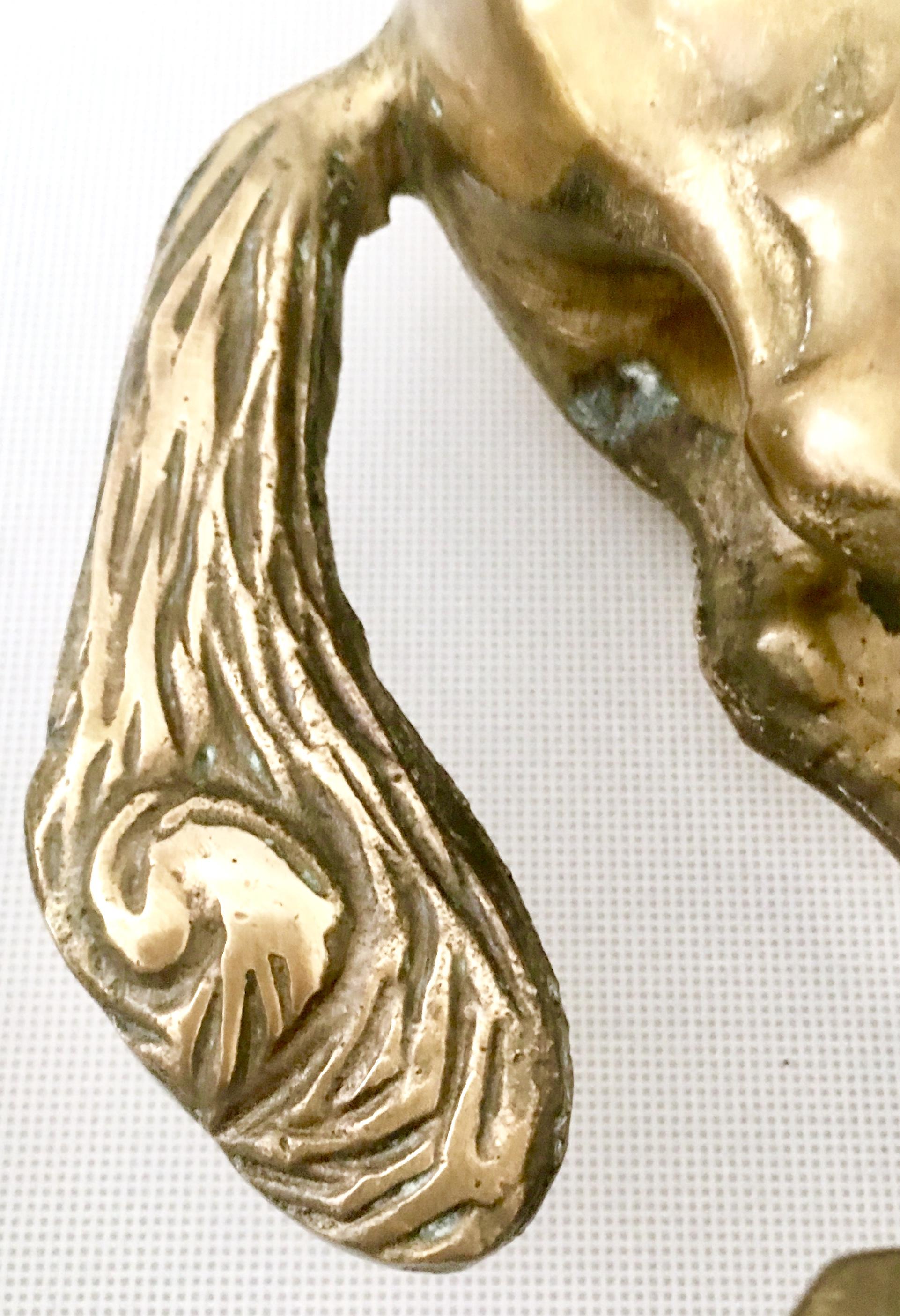 Midcentury Pair of Solid Brass Unicorn Sculptures 7