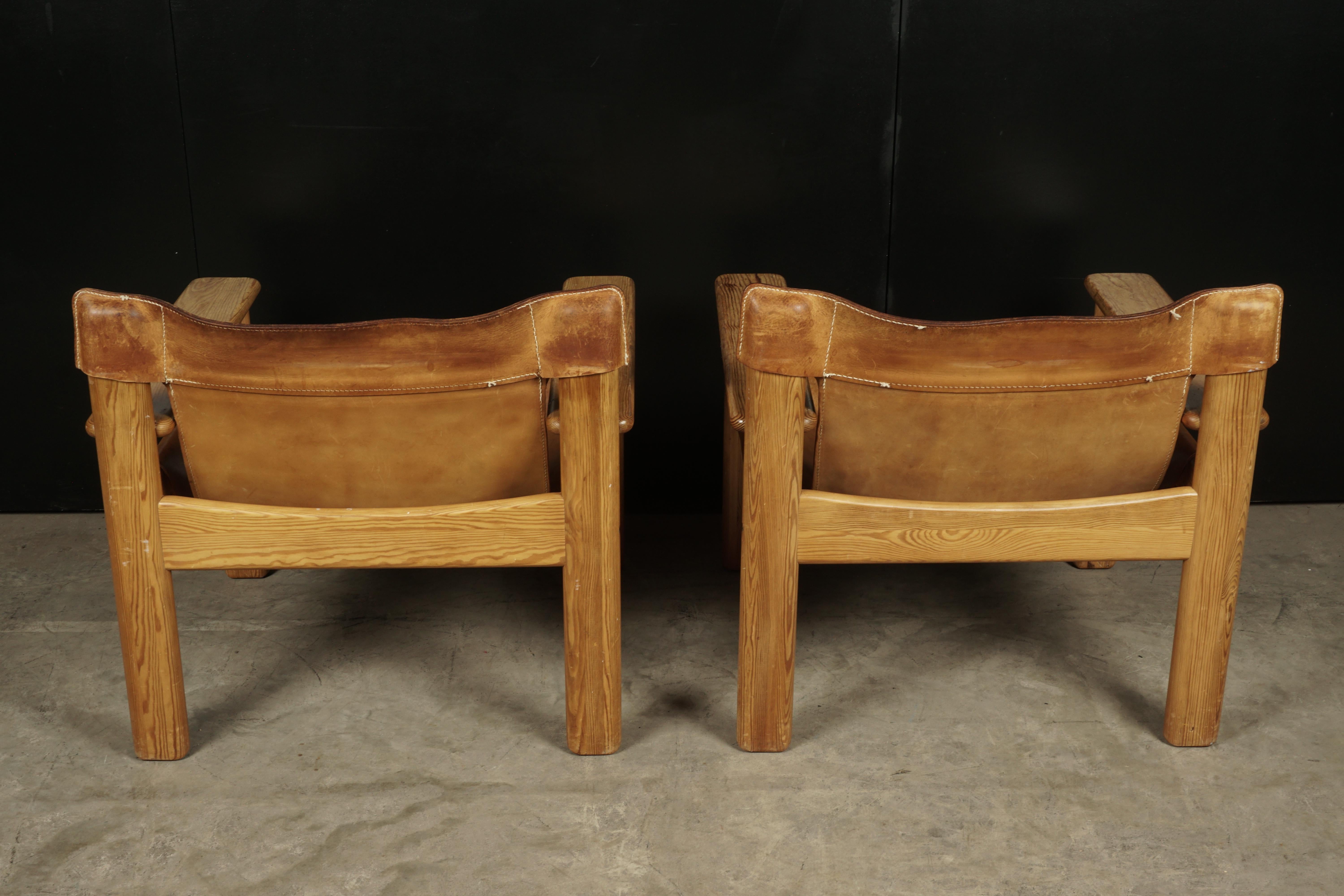 European Midcentury Pair of Spanish Style Chairs from Sweden, circa 1970