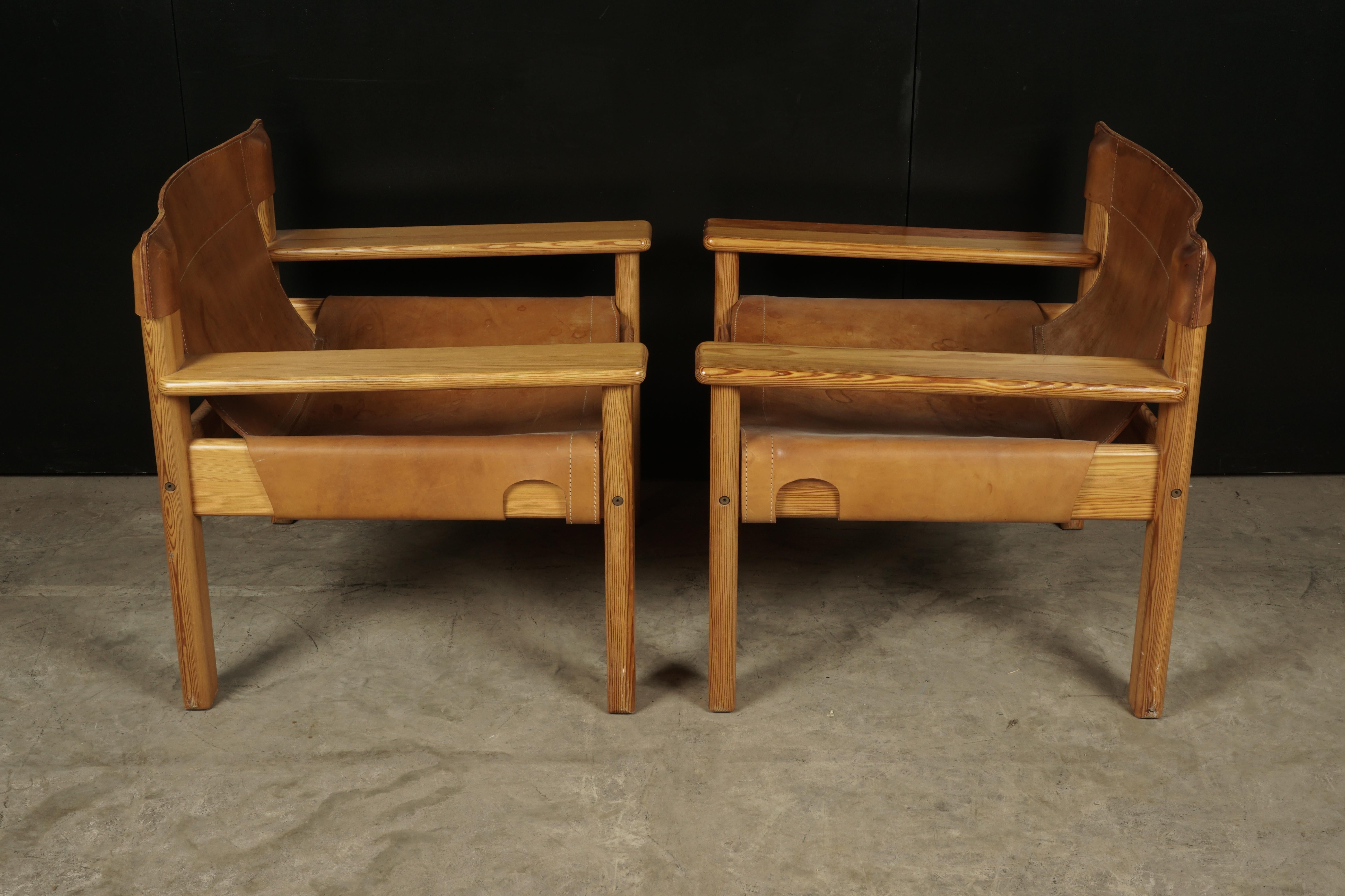 European Midcentury Pair of Spanish Style Chairs from Sweden, circa 1970