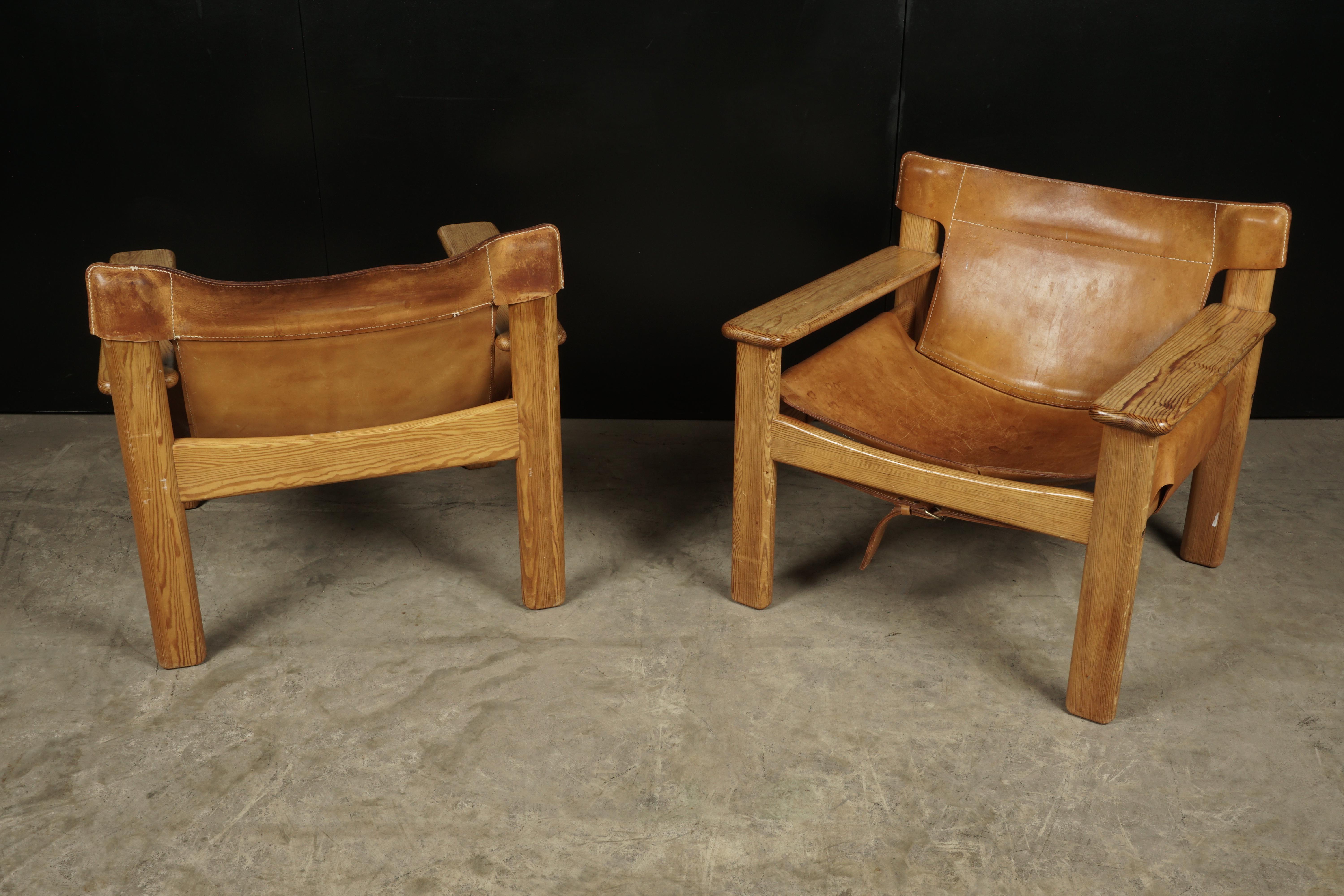 Midcentury Pair of Spanish Style Chairs from Sweden, circa 1970 In Good Condition In Nashville, TN