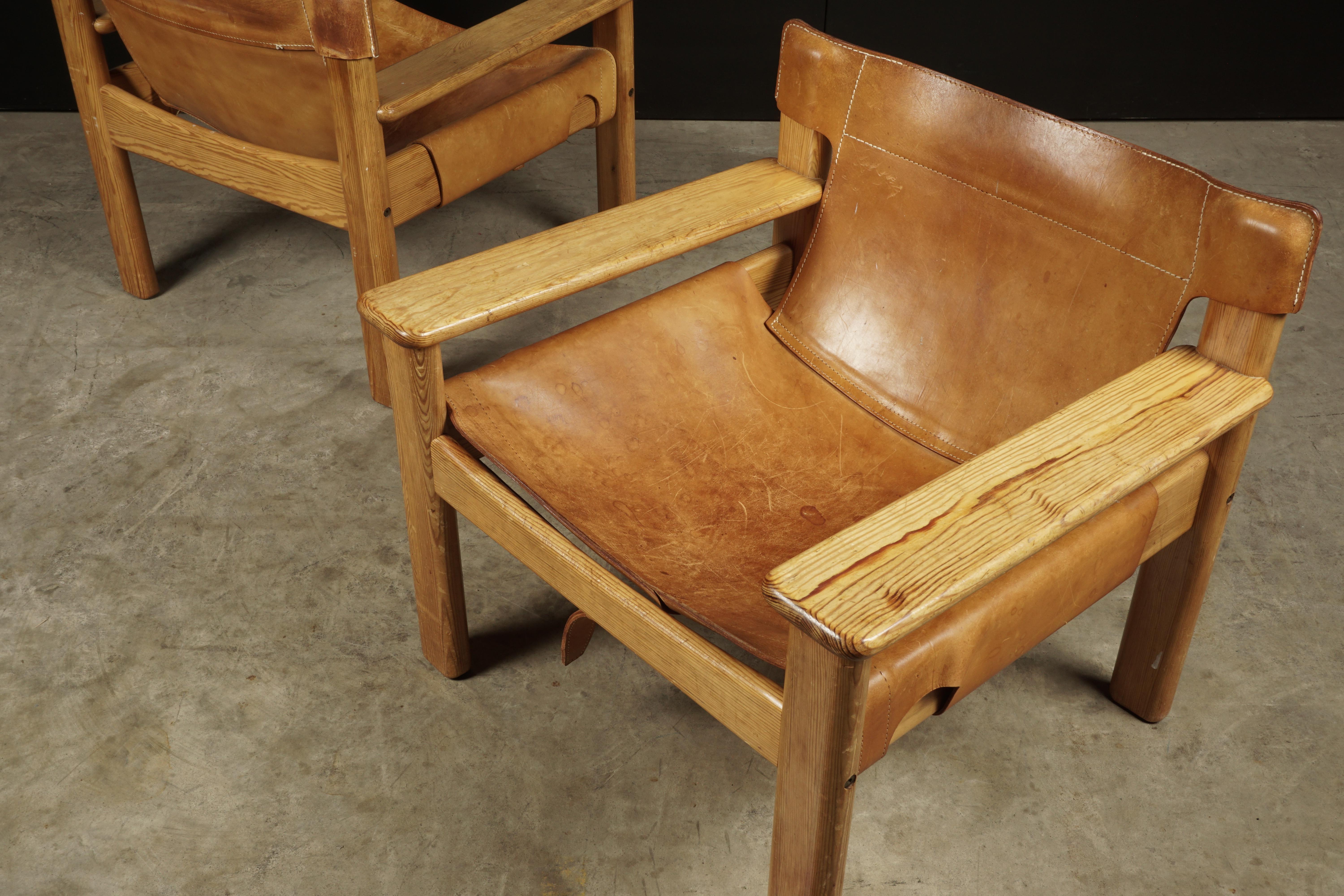 Late 20th Century Midcentury Pair of Spanish Style Chairs from Sweden, circa 1970