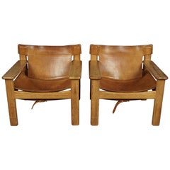 Midcentury Pair of Spanish Style Chairs from Sweden, circa 1970