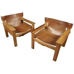 Midcentury Pair of Spanish Style Chairs from Sweden, circa 1970
