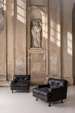 Midcentury pair of "Square" armchairs by Marco Zanuso for Arflex, Italy 1960