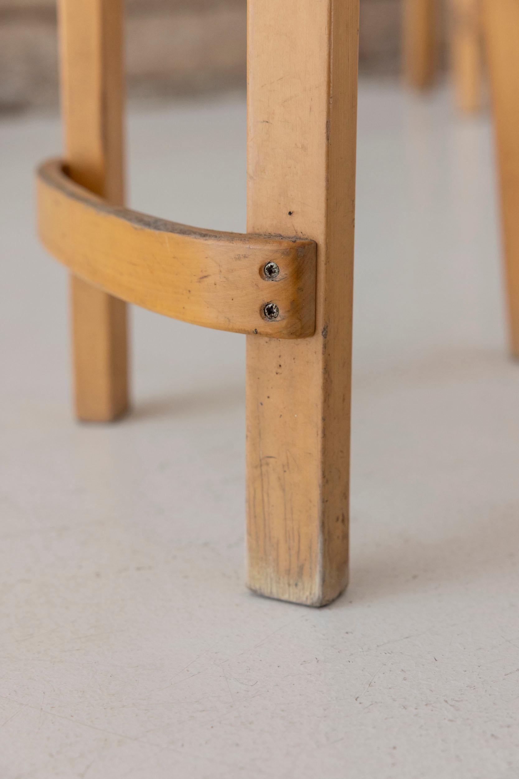 Midcentury pair of stools mod. K65 by Alvar Aalto for Artek For Sale 7