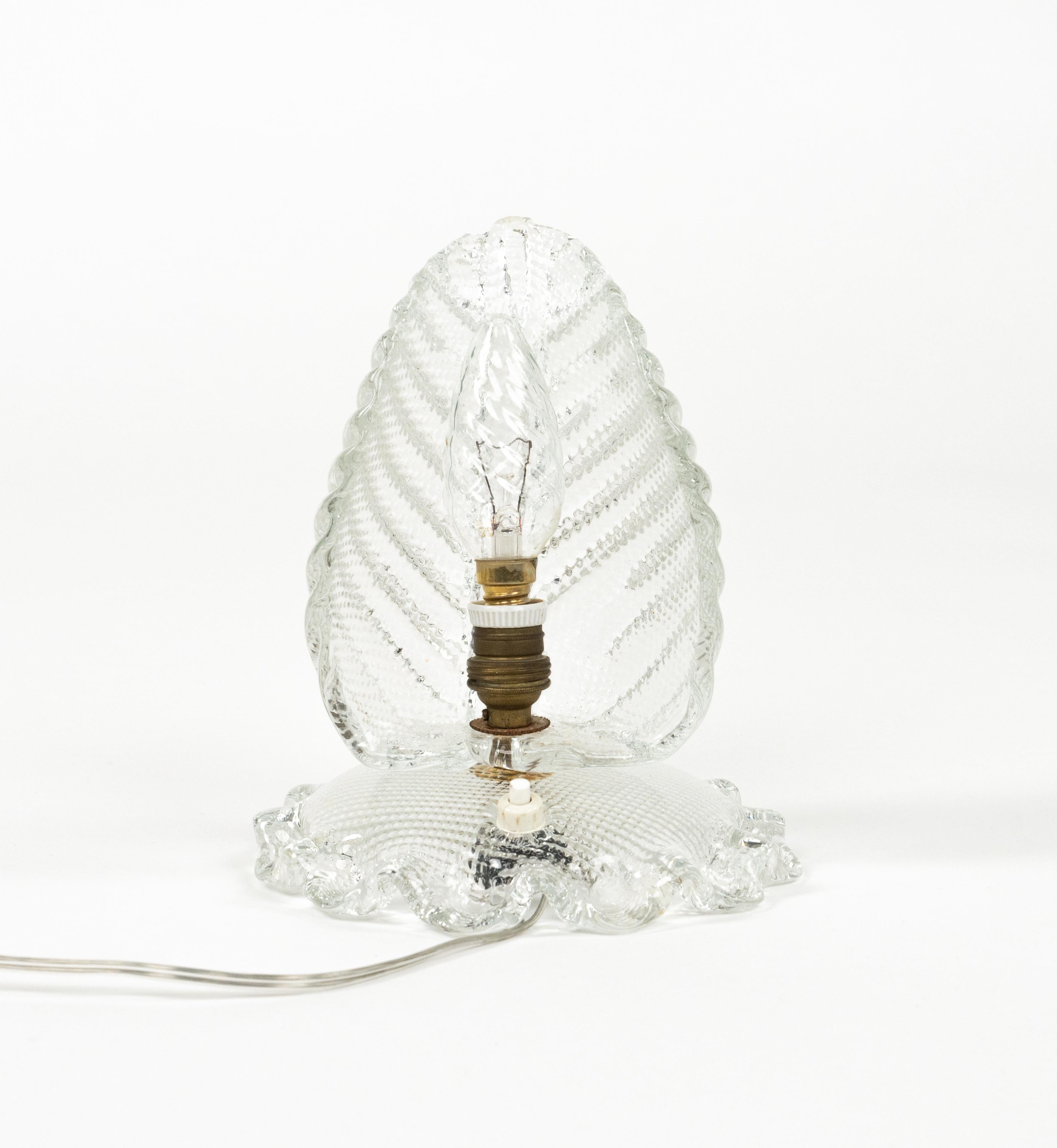 Paire de lampes de table en verre de Murano de style Barovier&Toso, Italie années 1950 en vente 8