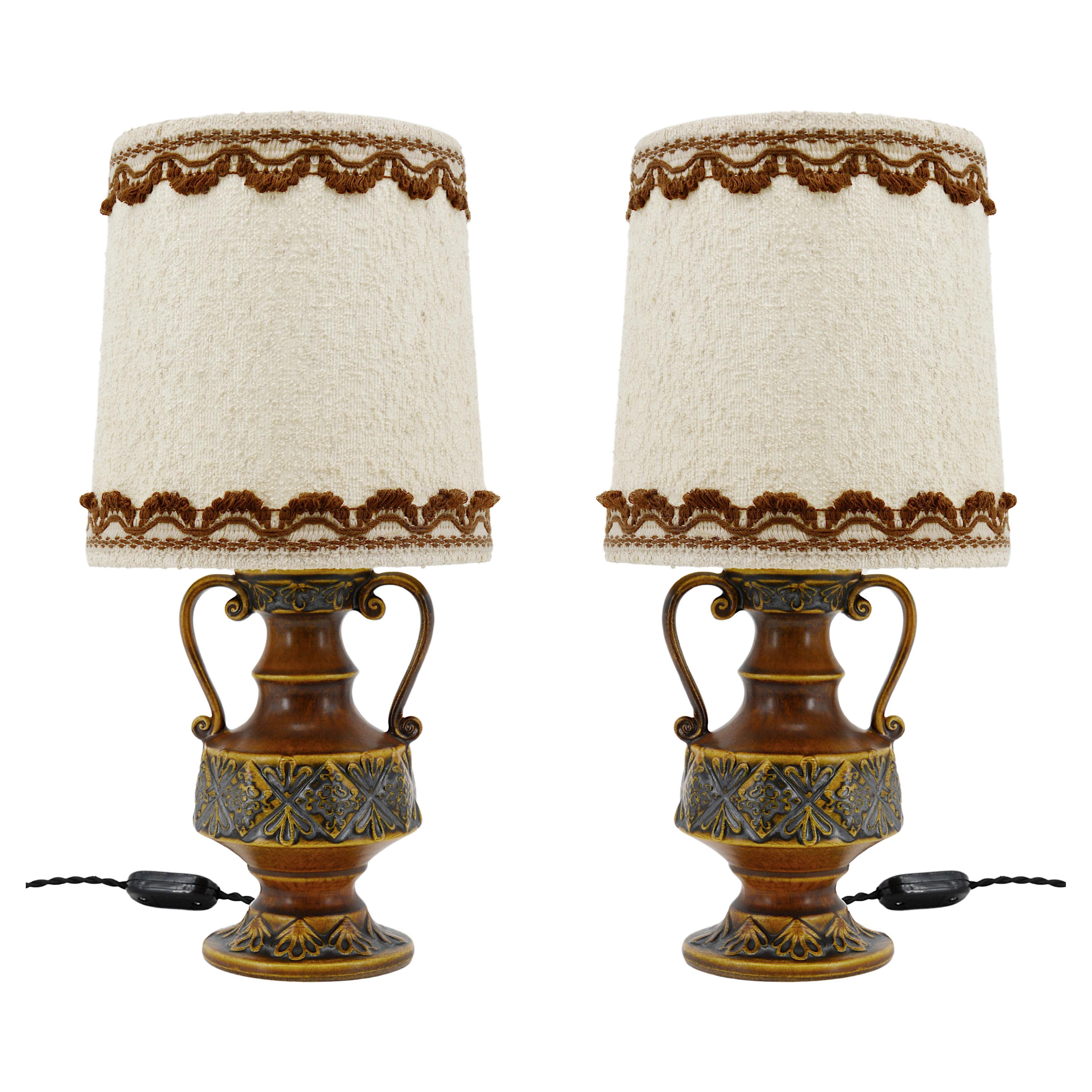 Midcentury Pair of Table Lamps, Germany, Early 1970s For Sale