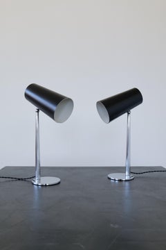 Midcentury Pair of Table Lamps, Vintage Design, Elegant Lighting, Denmark
