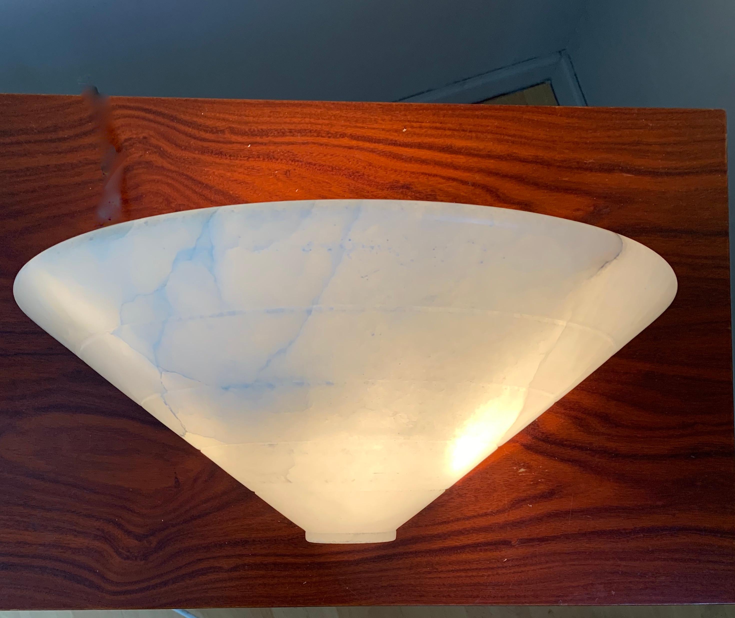Alabaster Timeless Pair Wall Sconces Midcentury Design and Top Quality Lamps In Good Condition For Sale In Lisse, NL