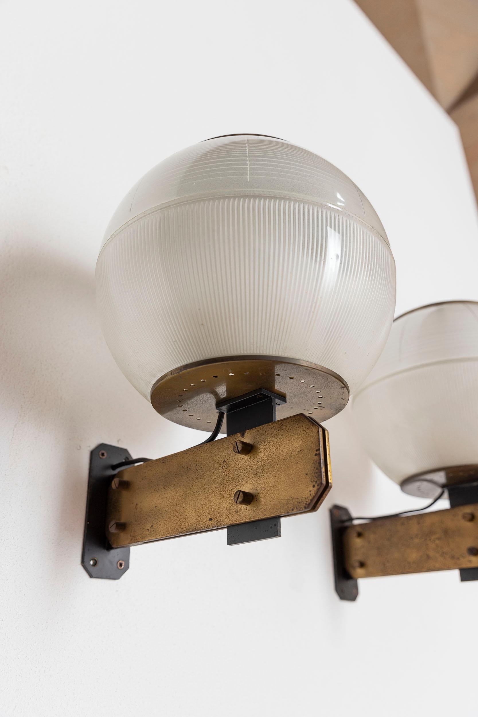 Mid-20th Century Midcentury pair of wall lights mod Feltre designed by Ignazio Gardella Italy '60 For Sale