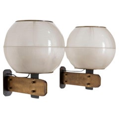 Vintage Midcentury pair of wall lights mod Feltre designed by Ignazio Gardella Italy '60