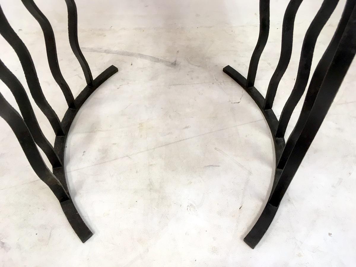 Midcentury Pair of Wrought Iron Console Tables 2