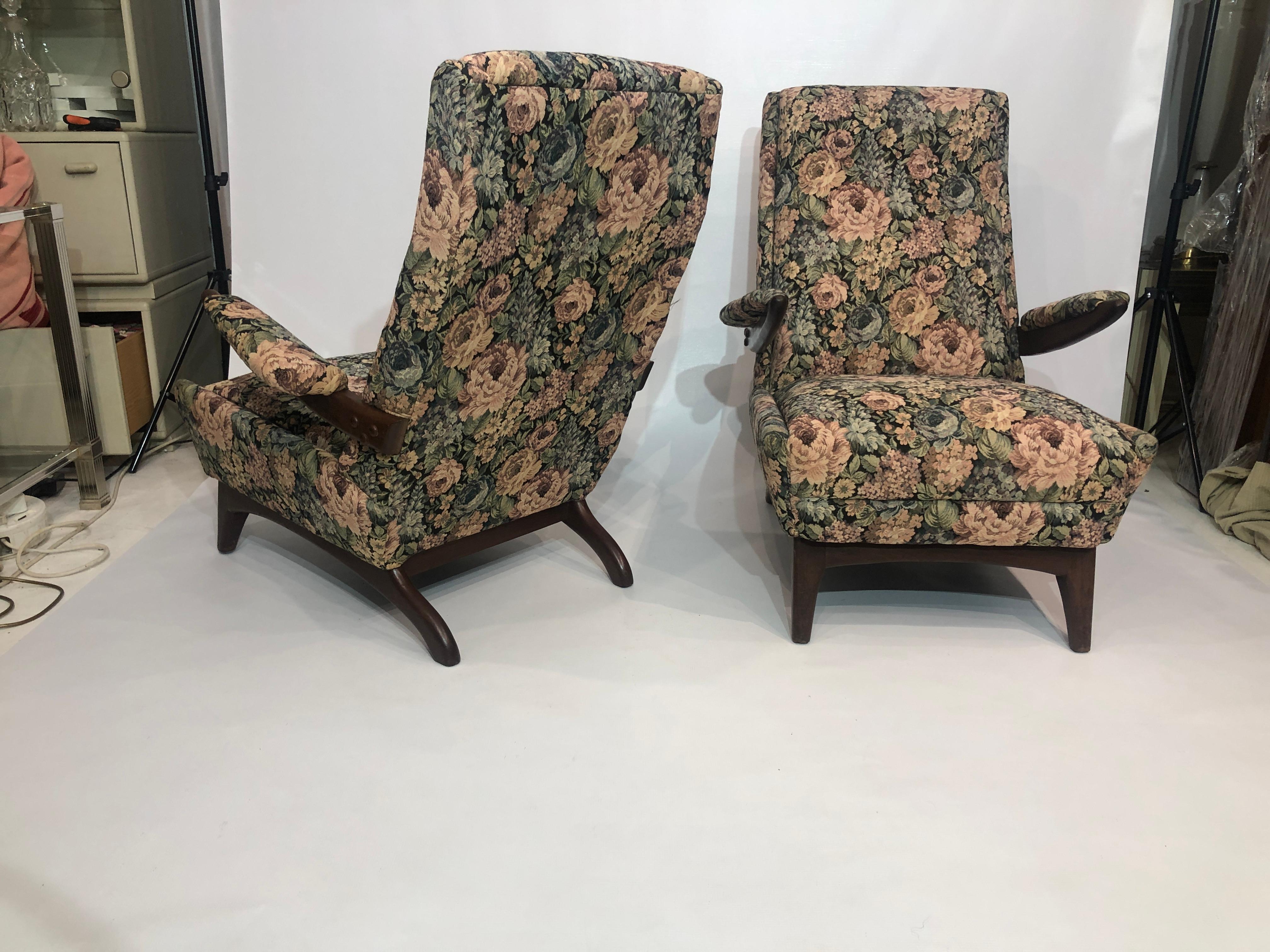 Milieu du XXe siècle Paire de fauteuils de salon en teck du milieu du siècle 1960 Vintage Retro 1970 canapé en vente