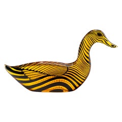 Midcentury Palatnik Op Art Amber Lucite Duck