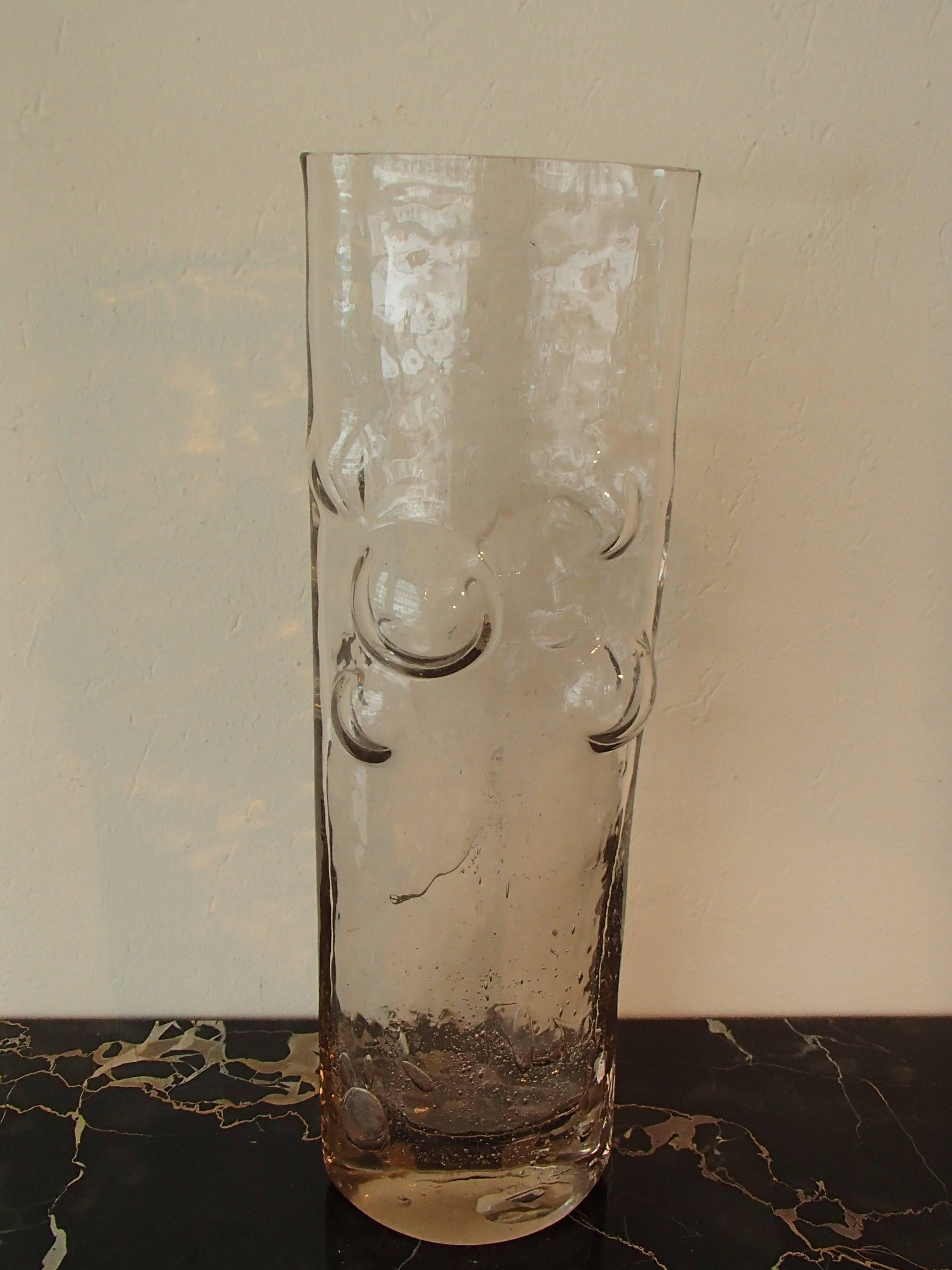 Mid-Century Modern Midcentury Pale Rose Huge Bubble Vase For Sale